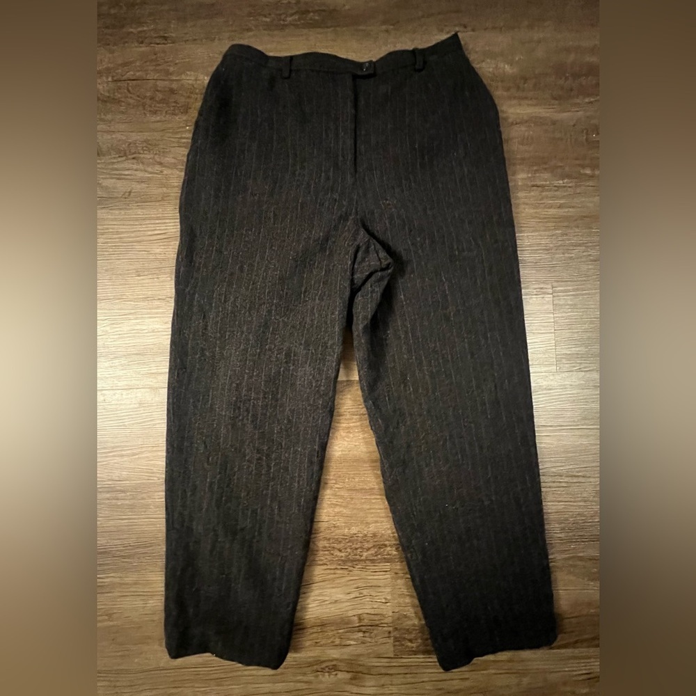 Vtg Pendleton Virgin Wool High Rise Pin Striped Lined Pants Women Size 14 USA D1